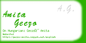 anita geczo business card